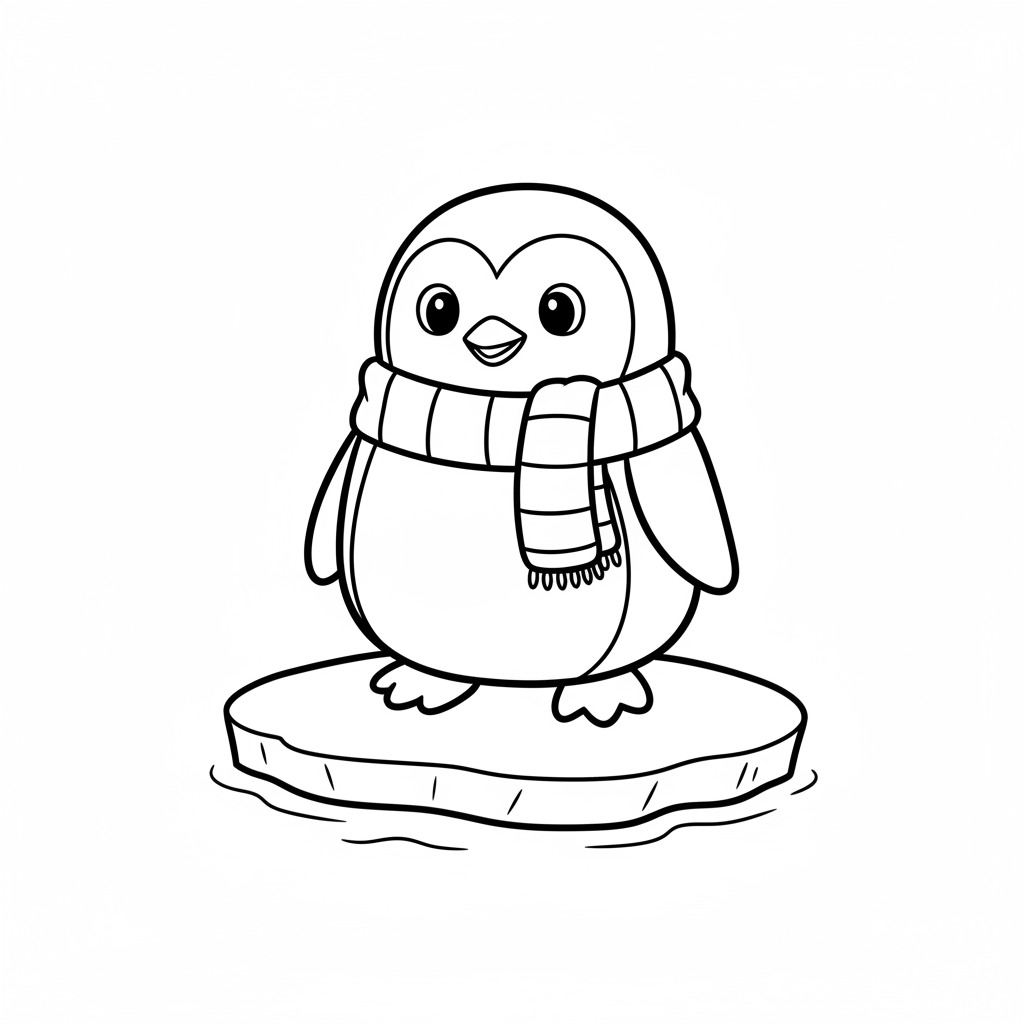 Fröhlicher kleiner Pinguin auf dem Eis