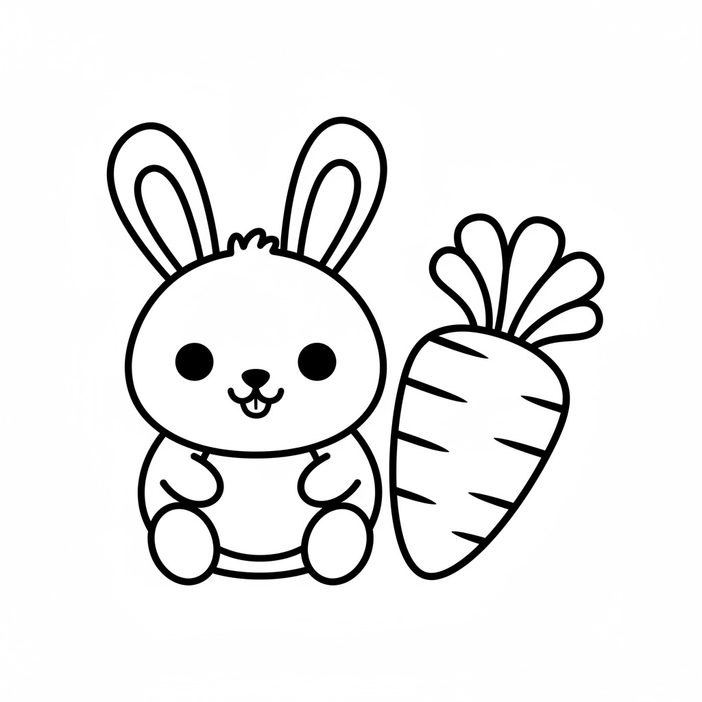 Kuscheliger Hase mit Riesenkarotte