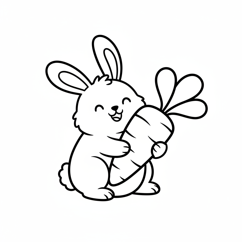 Baby Bunny with Big Carrot