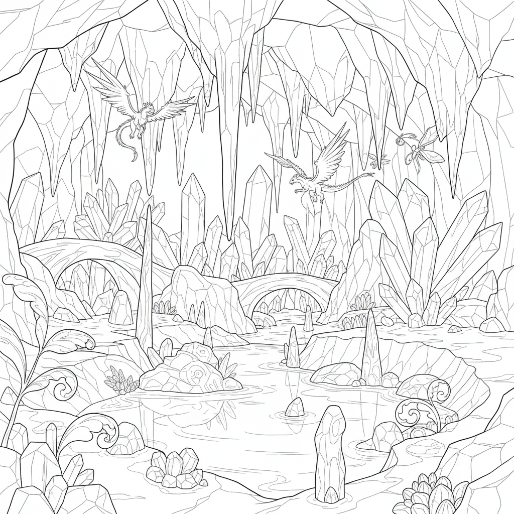 Glowing Crystal Geode Cavern