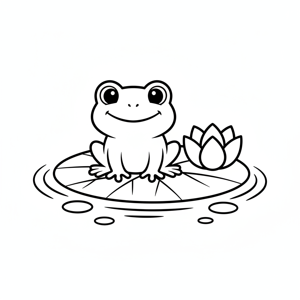 Cute Little Frog on Lilypad