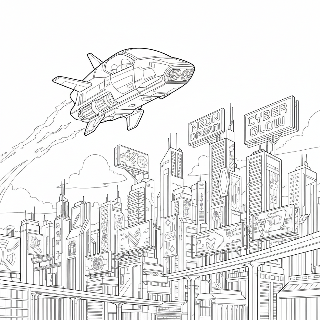 Cyberpunk Futuristic Hovercar
