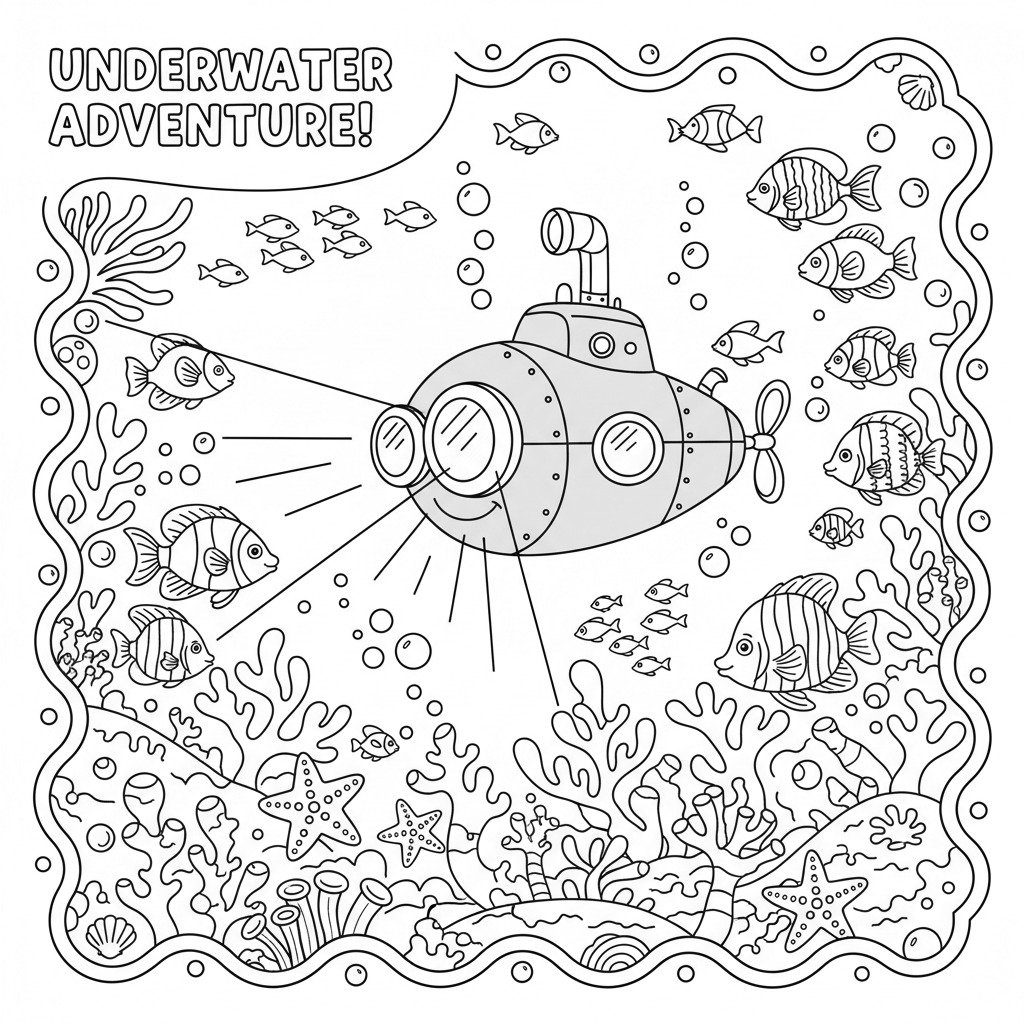 Exploration Submarine in Coral Reef
