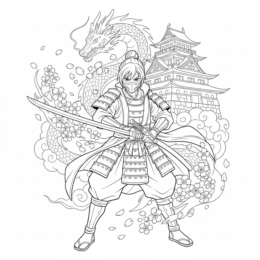 Anime Samurai-Krieger