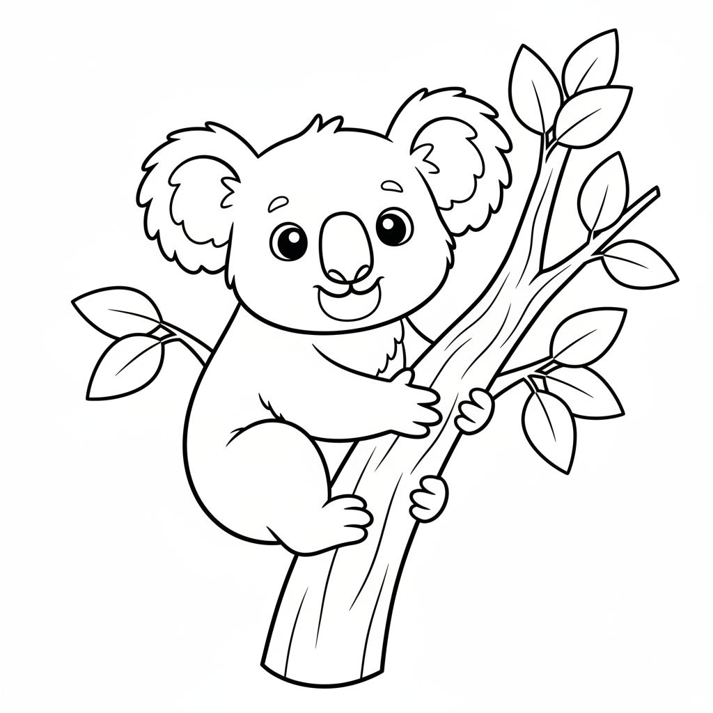 Cuddly Koala in Eucalyptus Tree