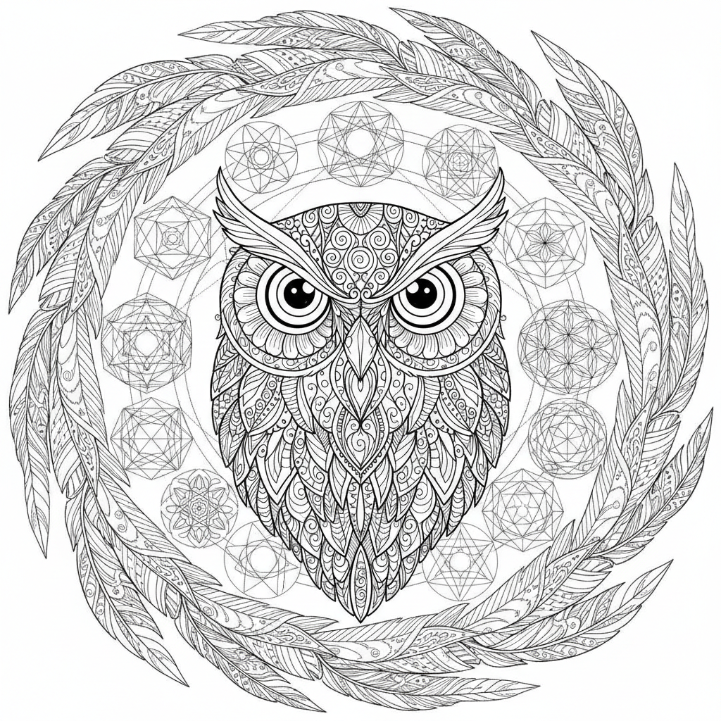 Majestic Mandala Owl