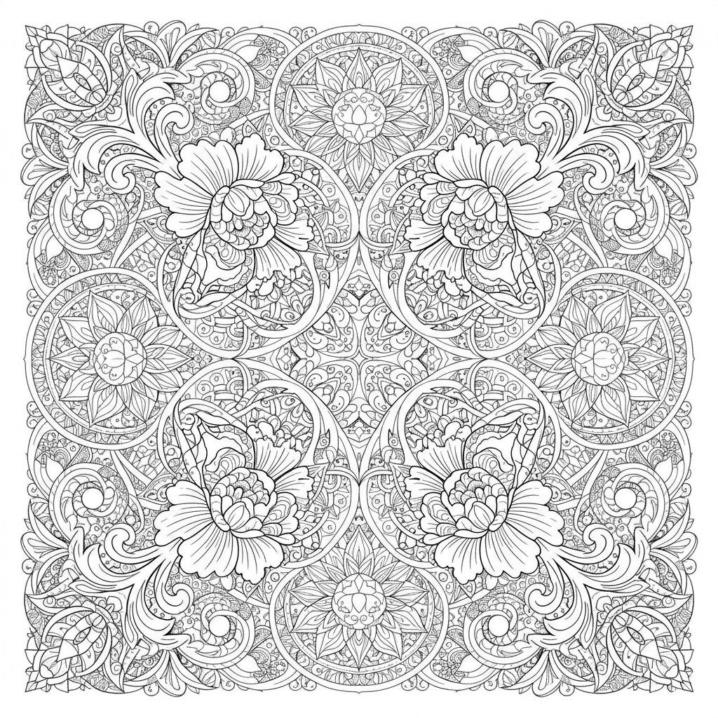 Barockes Akanthus-Blumenmuster