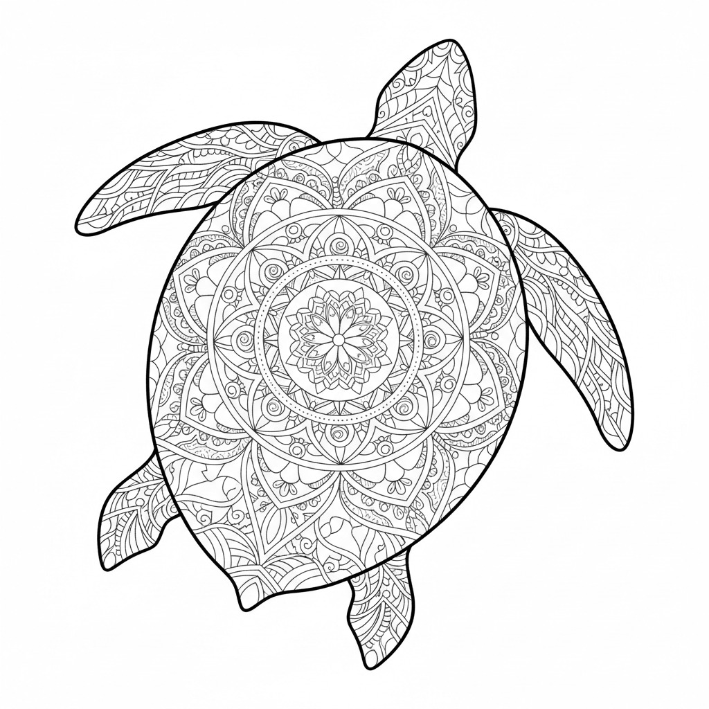 Meeresschildkröte mit Mandala-Panzer