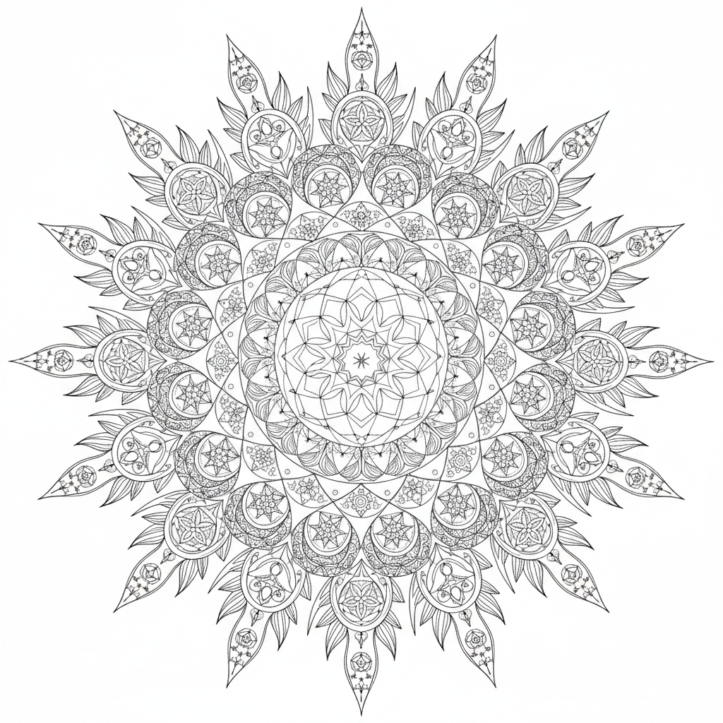 Sonnensymbol-Mandala