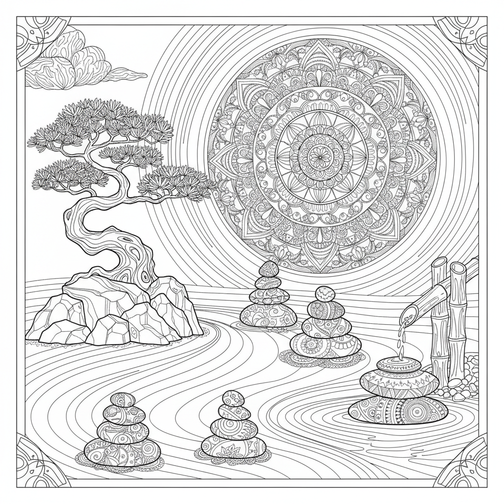 Japanischer Zen-Steingarten