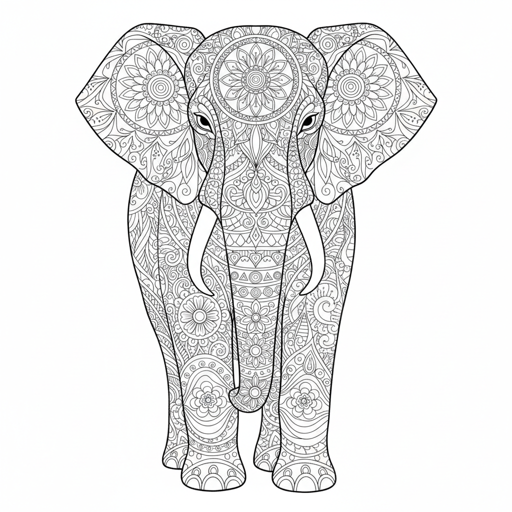 Sacred Geometry Elephant Mandala