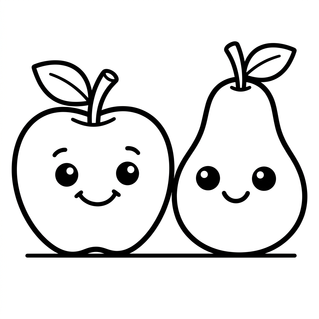 Smiling Apple and Pear