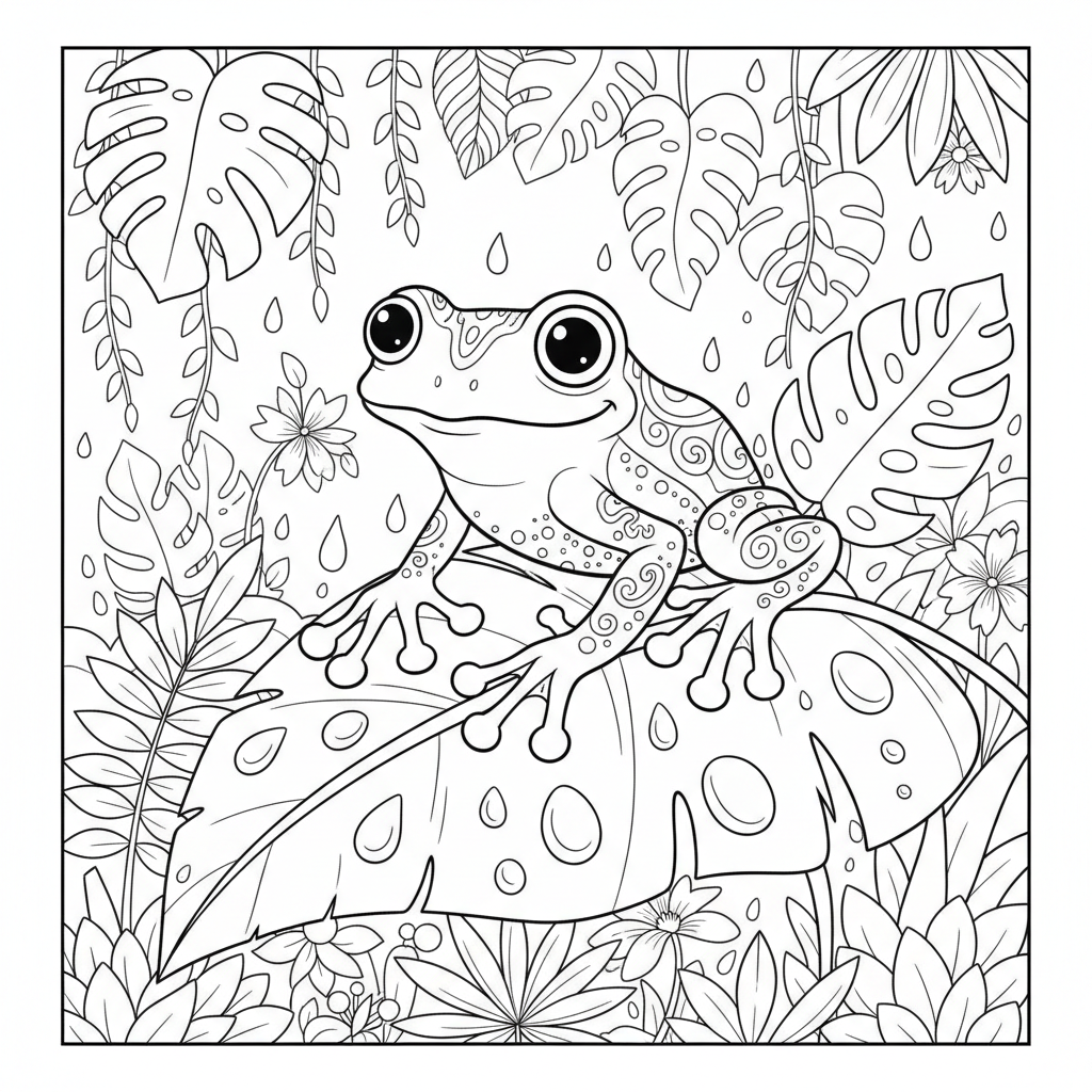 Red-Eyed Tree Frog on Jungle Leaf