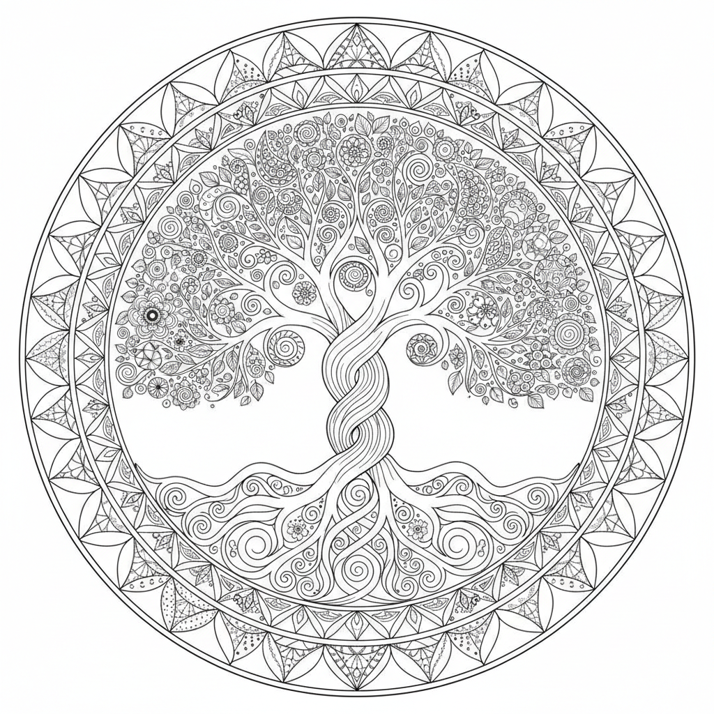 Tree of Life Zentangle Roots