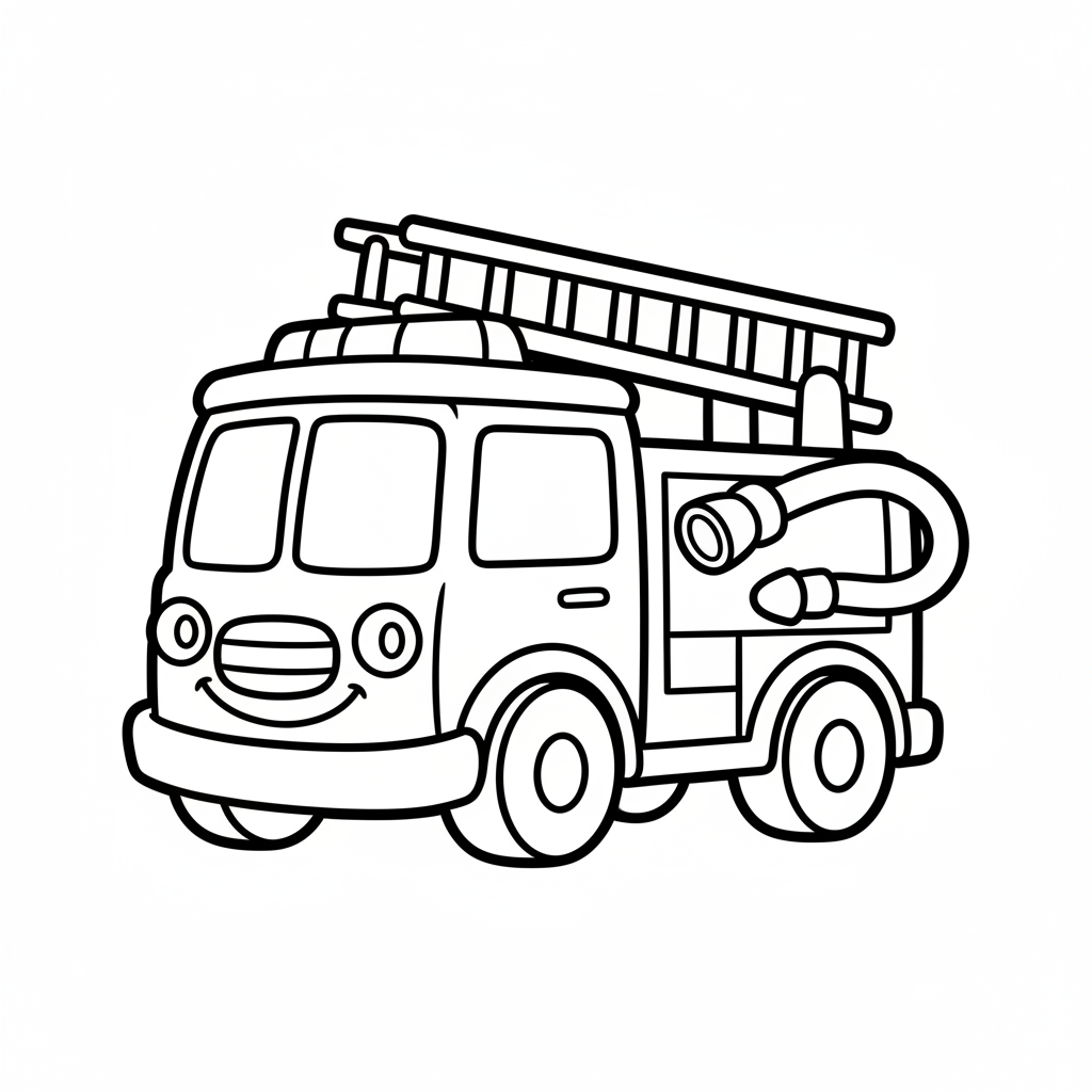 Fröhliches Feuerwehr-Auto