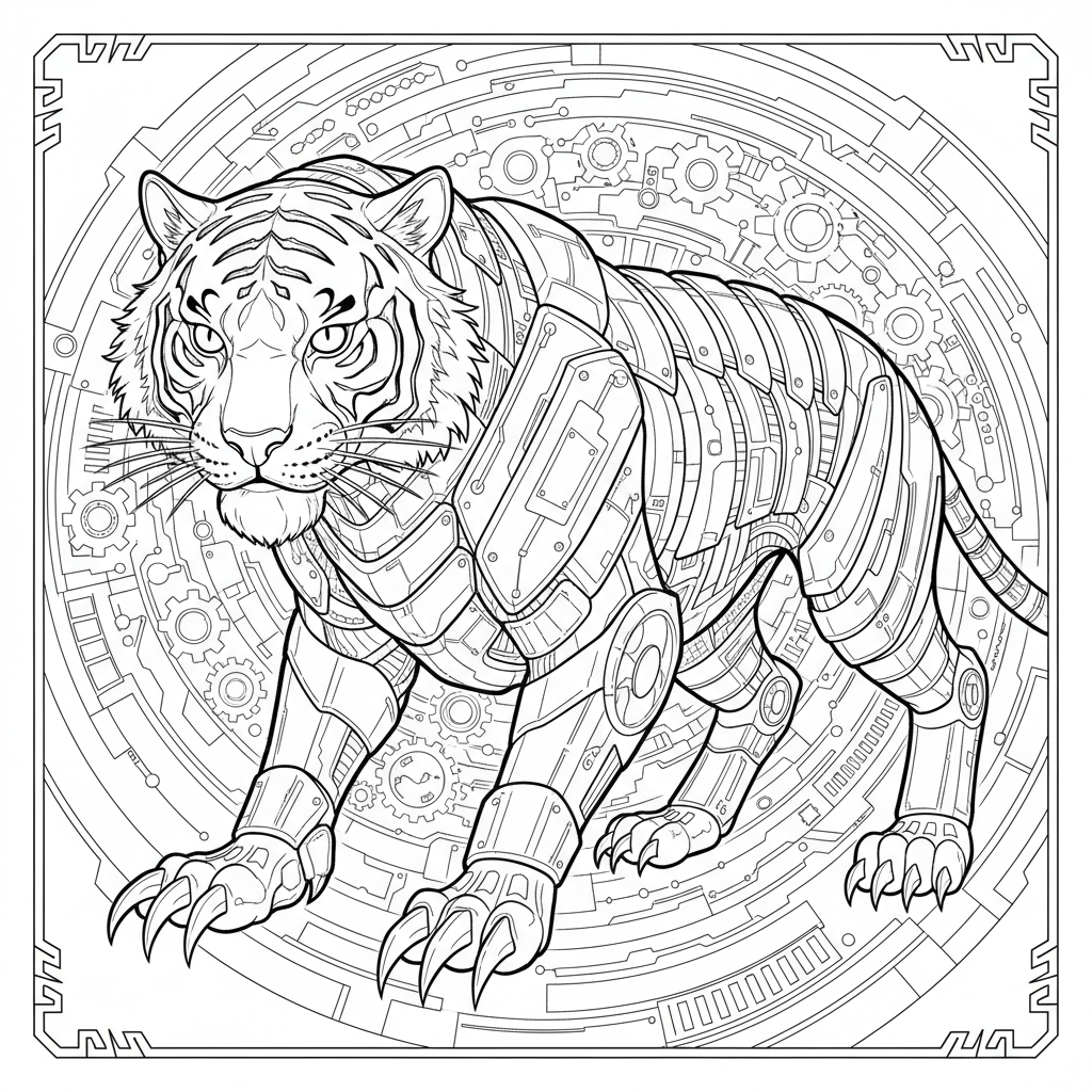 Kybernetischer Mecha-Tiger
