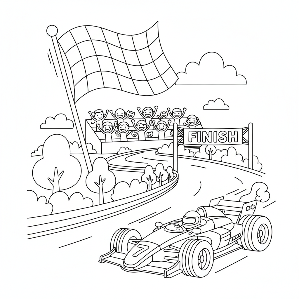 Formula-Rennwagen auf der Piste