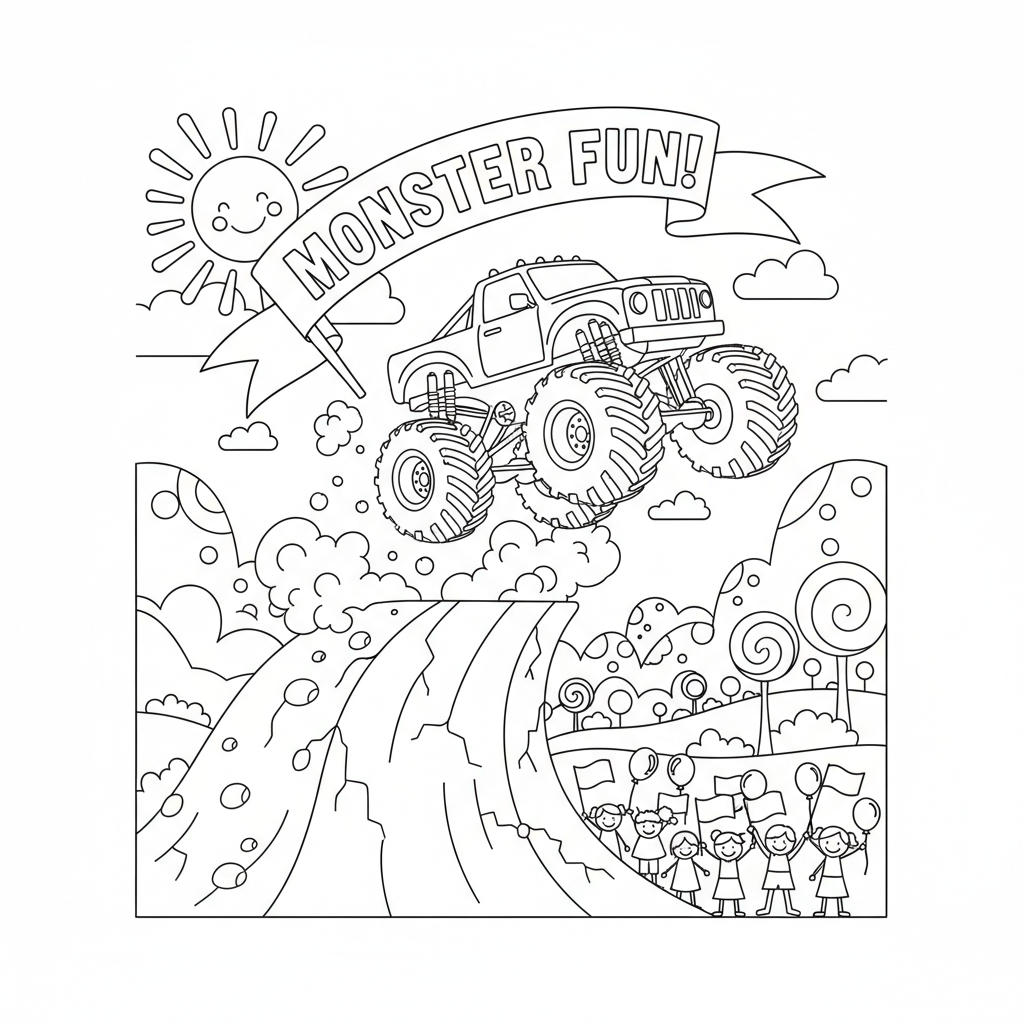 Monster Truck im Sprung